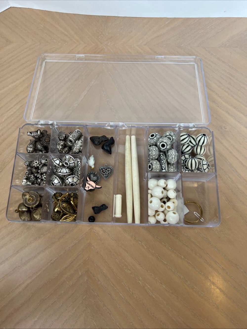 Jewelry making with southwest style White & Black silver buffalo Beads